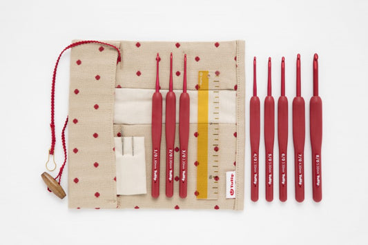 Tulip ETIMO Red Crochet Hook with Cushion Grip Set