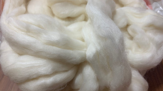 Undyed Targhee/Bamboo/Silk fiber