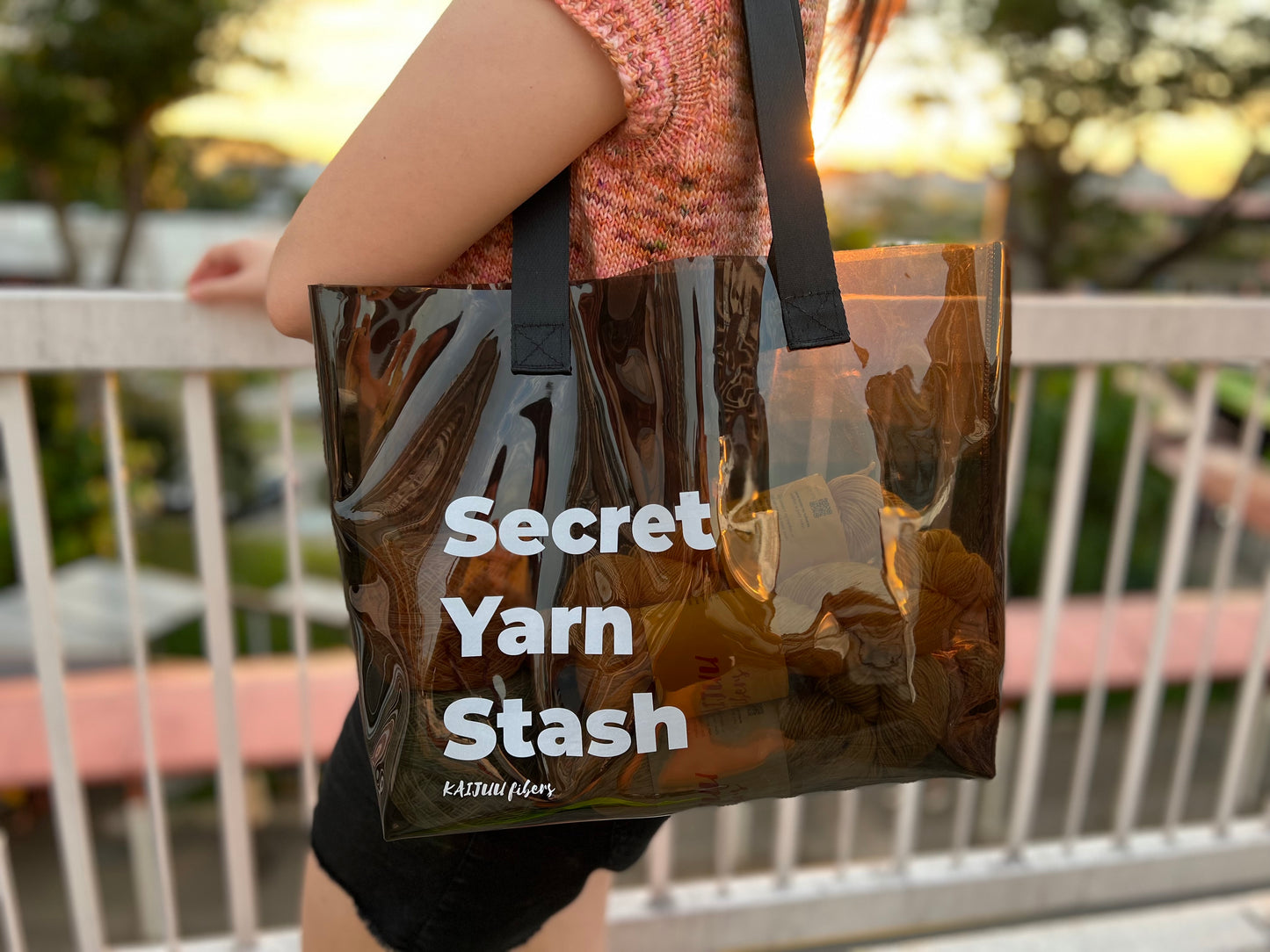 Secret Yarn Stash Jelly Tote Bag (M Size)